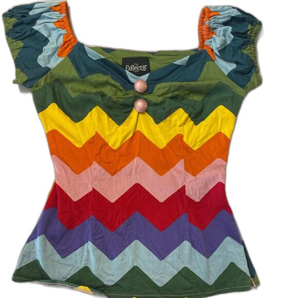 Collectif Rainbow Shirt - Picture 1 of 8
